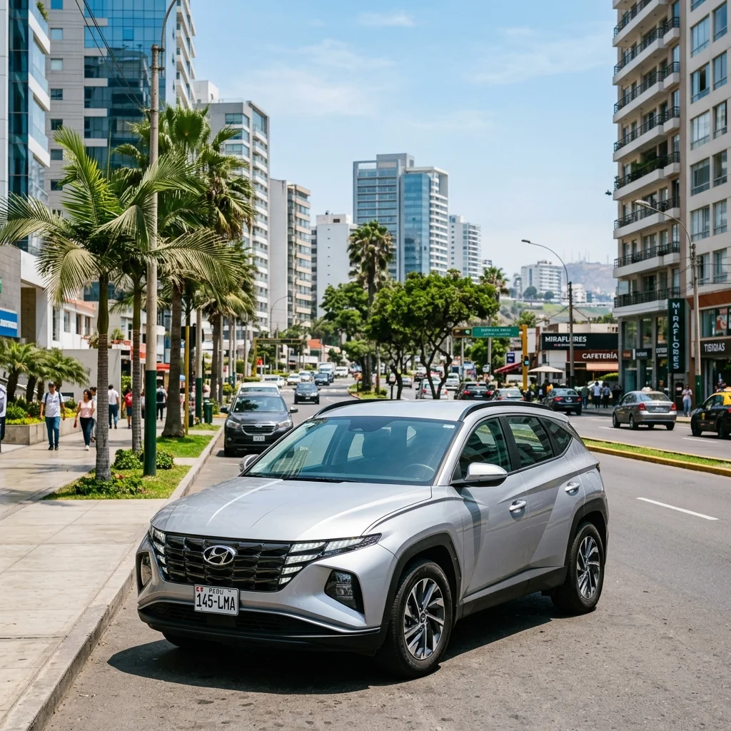 Hyundai Tucson en avenida de Lima Perú