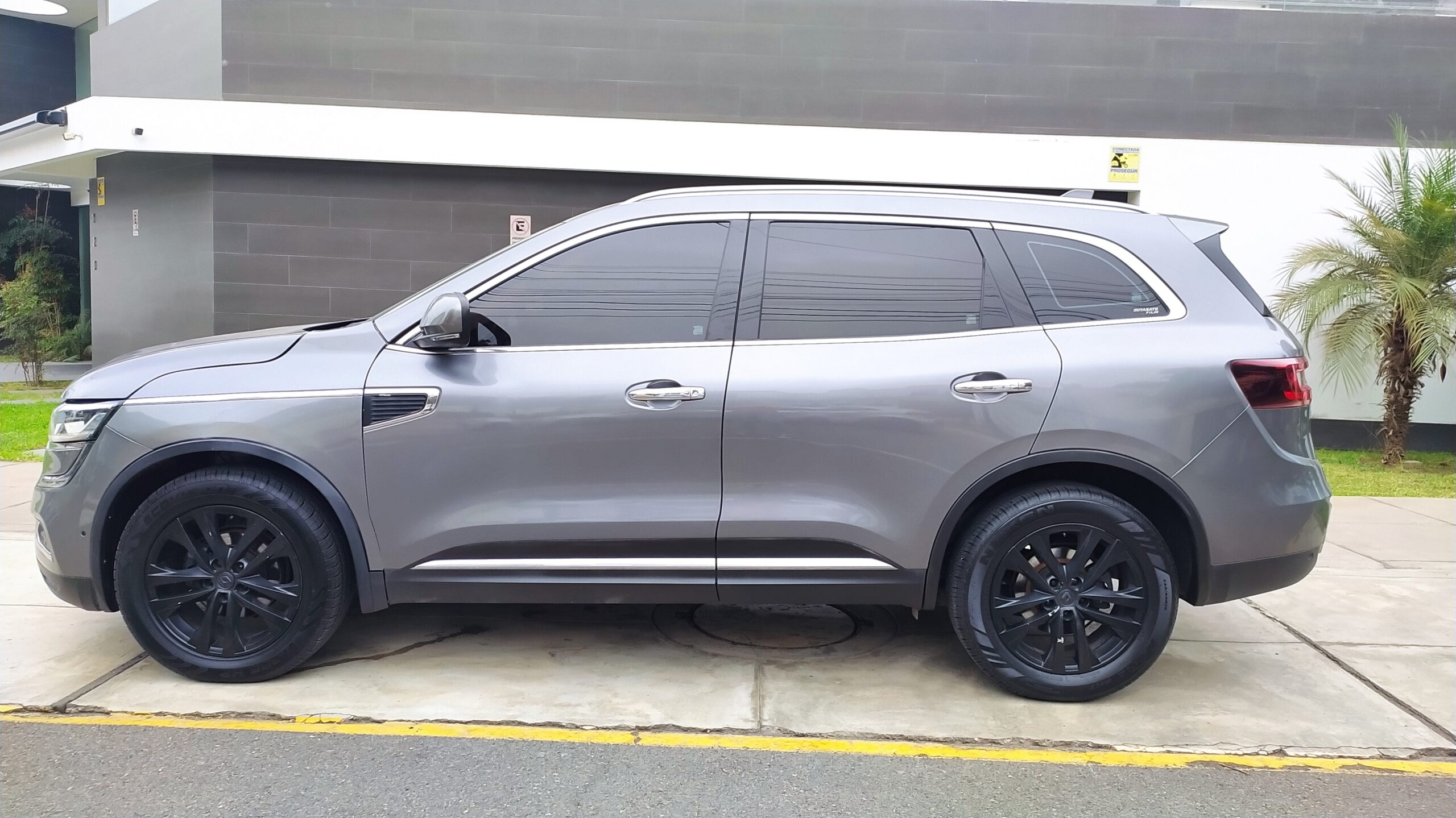 Marchepied TURTLE Pour Renault Koleos 2017-2024 - Gris, Aluminium, Antidérapant, Charge 250kg